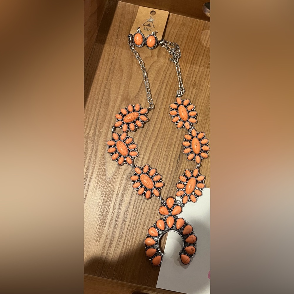 Western necklace with matching earrings
